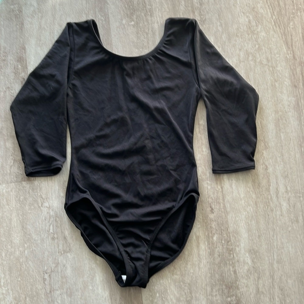 Moret girls black,longsleeve leotard